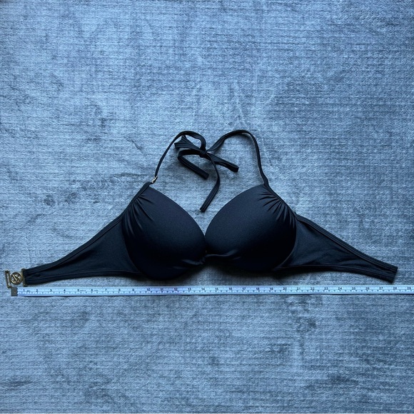 Victoria’s Secret Twist Front Push Up Swim Bikini Top Black Sz 36 D - Picture 11 of 16